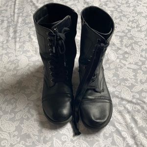 Black combat boots